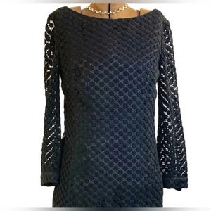Vintage Milly of NY Elegant Classy Black Crocheted Lace Dress EUC Women’s Size 2